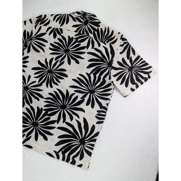 Good Vibes by Drill Size XL Black & White Hawaiian Button Up Short Sleeve Shirt - Picture 12 of 12
